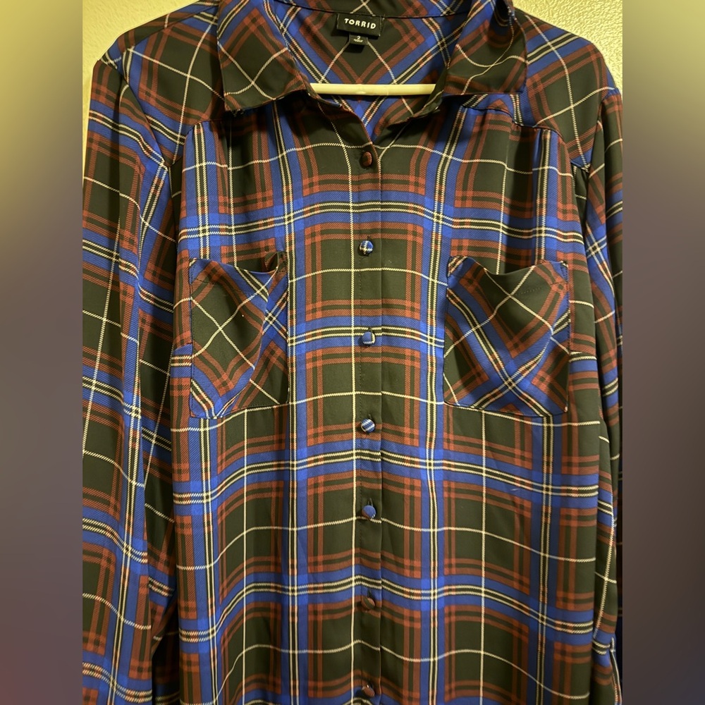 TORRID Multicolor Plaid Shirt Size 2x